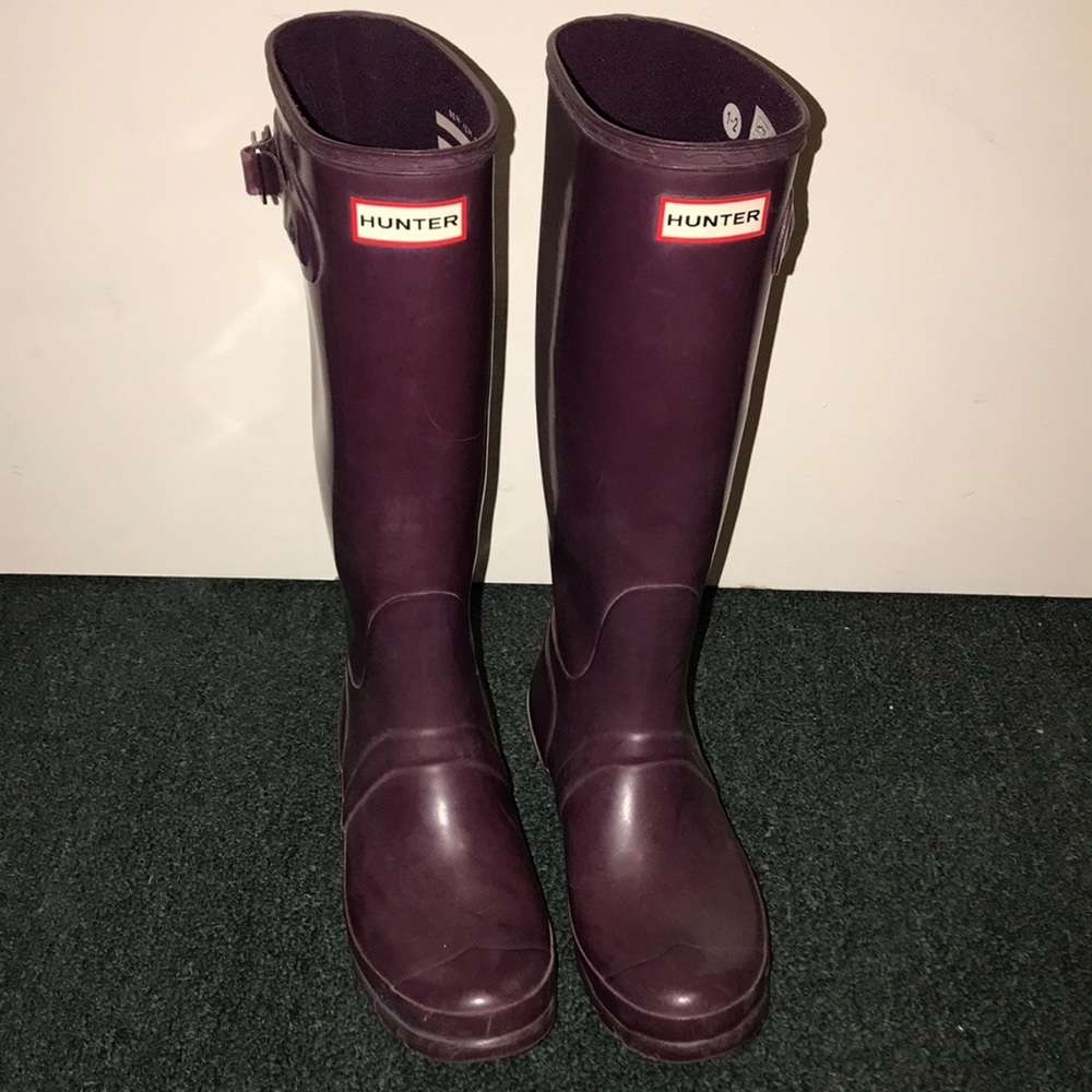 Purple hunter boots